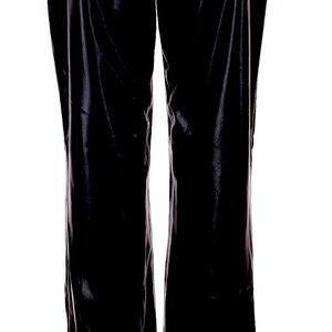 divided hm faux leather pants size 8 black with slit hem